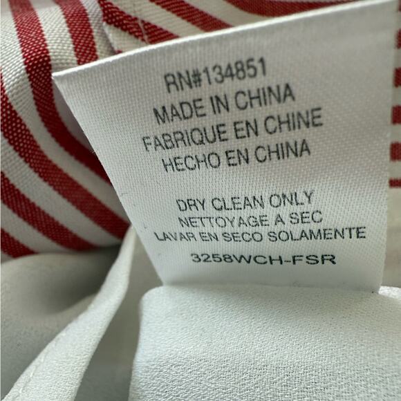 WAYF Naples Ruffled Red And White Striped Faux-Wrap Skirt Size XL - Picture 10 of 10